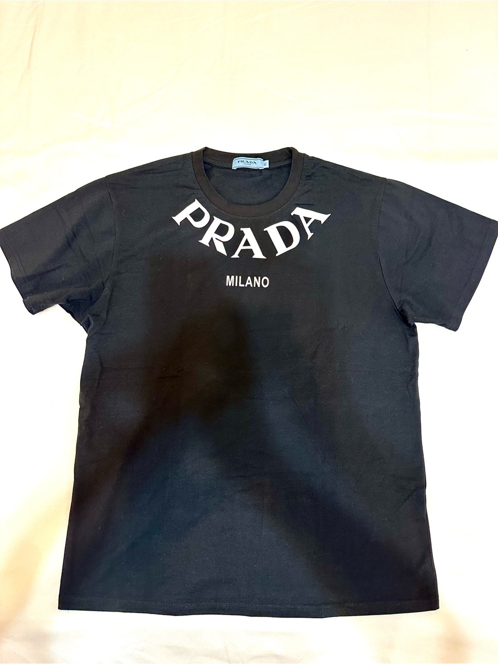 Prada Black Milano Logo Short-Sleeve Tee